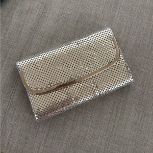 Vintage Evening Purse Hand Bag Metal Silver With Strap